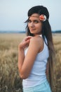 Woman headband portrait