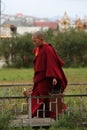 Young buddhist monk in ulan bator in mongolia Royalty Free Stock Photo
