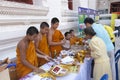 Young Buddhist monks in Bangkok Royalty Free Stock Photo