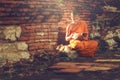 Young Buddhist novice monk