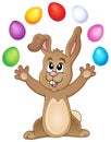 Young bunny with Easter eggs theme 3 Royalty Free Stock Photo