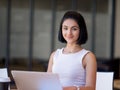 Young busines woman with notebook Royalty Free Stock Photo