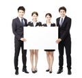 Young Business group holding blank white board Royalty Free Stock Photo