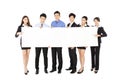 Young Business group holding blank white board Royalty Free Stock Photo