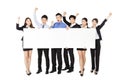 Young Business group holding blank white board Royalty Free Stock Photo