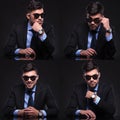 Young business man collage Royalty Free Stock Photo