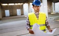 Young business man construction site engineer Royalty Free Stock Photo