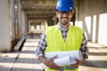 Young business man construction site engineer Royalty Free Stock Photo