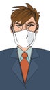 Young business man with face mask Royalty Free Stock Photo