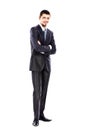 Young business man full body isolated on white Royalty Free Stock Photo