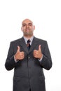 Young business man going thumbs up Royalty Free Stock Photo