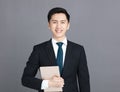 Young business man holding the digital tablet Royalty Free Stock Photo