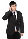 Young business man with mobile phone Royalty Free Stock Photo