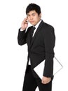 Young business man with mobile phone Royalty Free Stock Photo