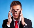 Young business man with a nerd glasses Royalty Free Stock Photo