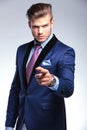 Young business man pointing at you Royalty Free Stock Photo