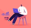 Young Business Man, Programmer, Creative Outsourced Employee Sitting on Chair Working on Laptop. Freelancer Work Royalty Free Stock Photo