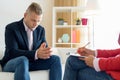 Man during psychotherapy Royalty Free Stock Photo