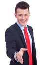 Young business man ready handshake Royalty Free Stock Photo