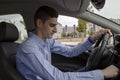 Young business man starting car using key Royalty Free Stock Photo