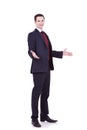 Young business man welcoming Royalty Free Stock Photo