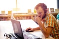 young business man working on his laptop. Royalty Free Stock Photo