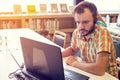 young business man working on his laptop. Royalty Free Stock Photo