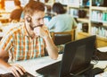 young business man working on his laptop. Royalty Free Stock Photo