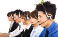 Young business people and colleagues working in call center Royalty Free Stock Photo