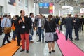 Young business people on german trade show