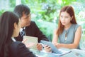 young business people making meeting and talking for analyzing marketing. Royalty Free Stock Photo