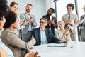 young business people meeting office handshake hand shake shaking hands teamwork group contract signing agreement Royalty Free Stock Photo