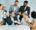 young business people meeting office handshake hand shake shaking hands teamwork group contract signing agreement Royalty Free Stock Photo