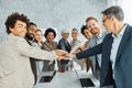 young business people meeting office portrait diversity teamwork group connection success holding hands unity senior Royalty Free Stock Photo