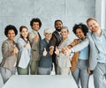 young business people meeting office portrait diversity teamwork group connection success thumb up unity senior mature Royalty Free Stock Photo