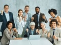 young business people meeting office teamwork group team celebrating success happy cheerful corporate senior mature Royalty Free Stock Photo