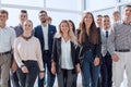 Young business people walking together in a new office Royalty Free Stock Photo