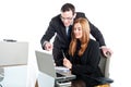 Young business people working on laptop Royalty Free Stock Photo