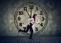 Business woman running out of time Royalty Free Stock Photo