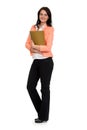 Young business woman with a folder Royalty Free Stock Photo