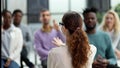 young business woman giving a presentation in a conference room. Royalty Free Stock Photo