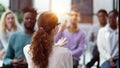 young business woman giving a presentation in a conference room. Royalty Free Stock Photo