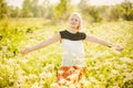 Young business woman having fun outside after hard day in offic Royalty Free Stock Photo