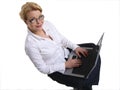 Young business woman with laptop Royalty Free Stock Photo