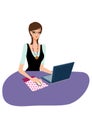 Young business woman on a laptop