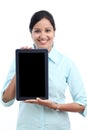 Young business woman showing tablet Royalty Free Stock Photo