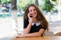 Young business woman talking on smartphone Royalty Free Stock Photo