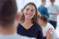 young business woman talking to her colleague Royalty Free Stock Photo