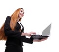 Young business woman using laptop Royalty Free Stock Photo