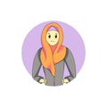 Young business woman wearing hijab avatar cartoon